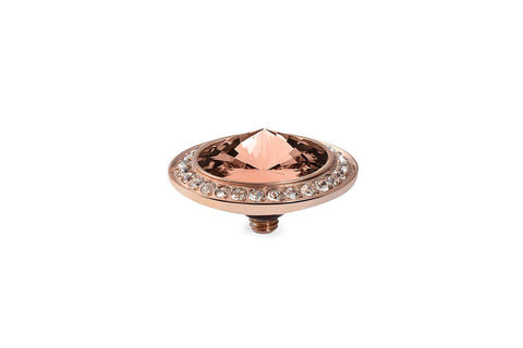 Tondo Deluxe 16 mm Blush Rose Peach Crystal Rim Rose Gold - Tricia's Gems