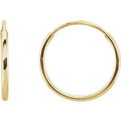 14K Yellow Gold 10mm Endless Hoop Earrings - Tricia's Gems