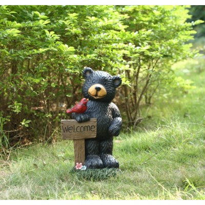 Bear Holding Welcome Sign - Tricia's Gems