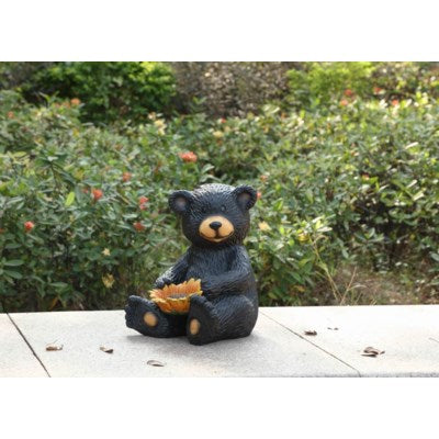 Bear Holding Sunflower Statue - Tricia's Gems