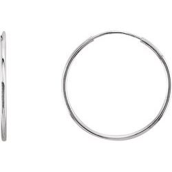 14K White 20 mm Endless Hoop Earrings | Stuller - Tricia's Gems