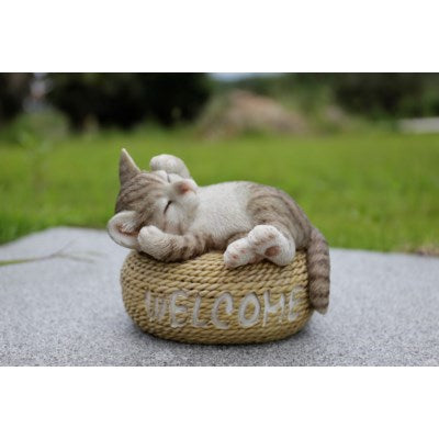 Cat Welcome Sign-Grey - Tricia's Gems