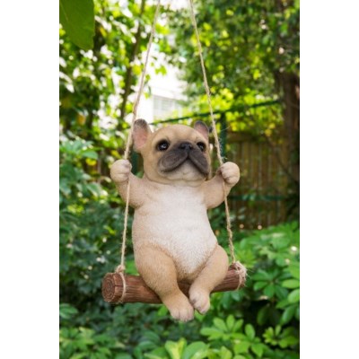 Pet Pals - French Bulldog on Swing Figurine - Tricia's Gems
