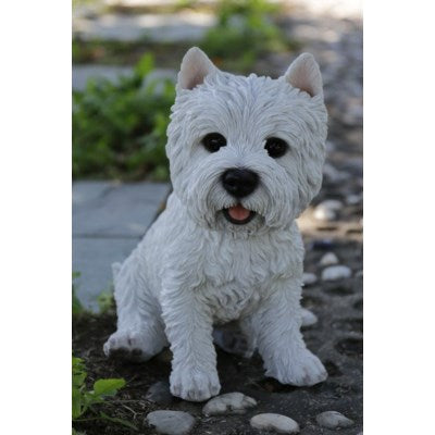 Dog - White Terrier Sitting | Statue - Tricia's Gems