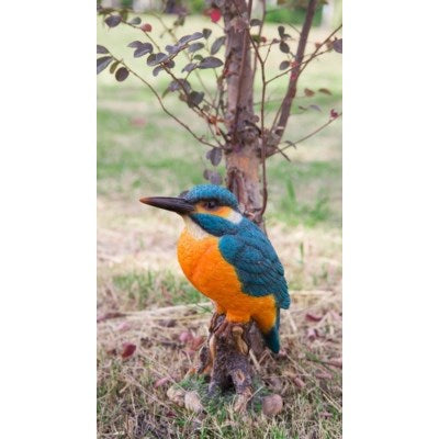 Kingfisher on Stump Statue - Tricia's Gems