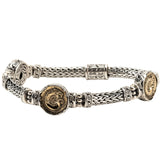 Silver Or Silver And Bronze Dragon Coin Woven Bracelet | Keith Jack - Tricia's Gems