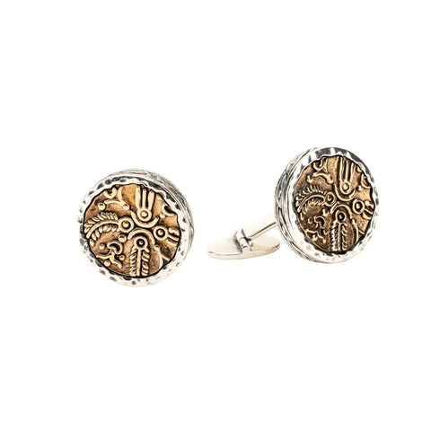 Silver And Bronze Four Virtues Cufflinks | Keith Jack - Tricia's Gems