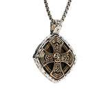 Silver Or Silver And Bronze Celtic Cross Cushion Pendant XL | Keith Jack - Tricia's Gems