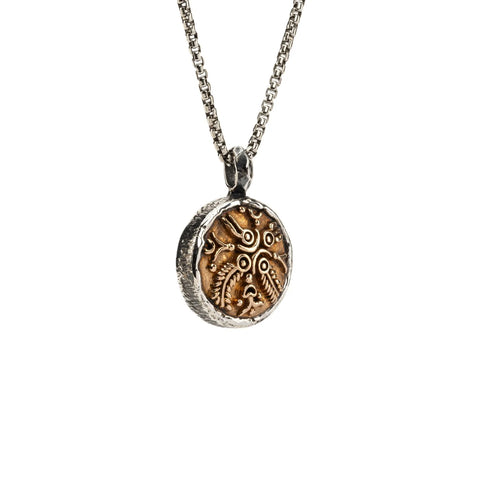 Silver And Bronze Four Virtues Coin Pendant | Keith Jack - Tricia's Gems