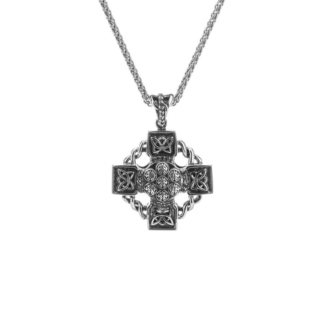 Silver Celtic Wheel Cross Pendant- White Topaz | Keith Jack - Tricia's Gems