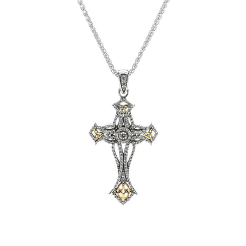 Silver And 10k Gold Cross Pendant  | Keith Jack - Tricia's Gems