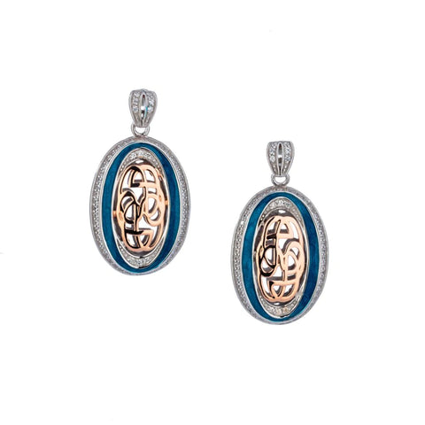 Silver And 10k Rose Gold Path Of Life Enamel Post Earrings | Keith Jack - Tricia's Gems