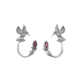 Silver Hummingbird Stud With Earring Jacket | Keith Jack - Tricia's Gems