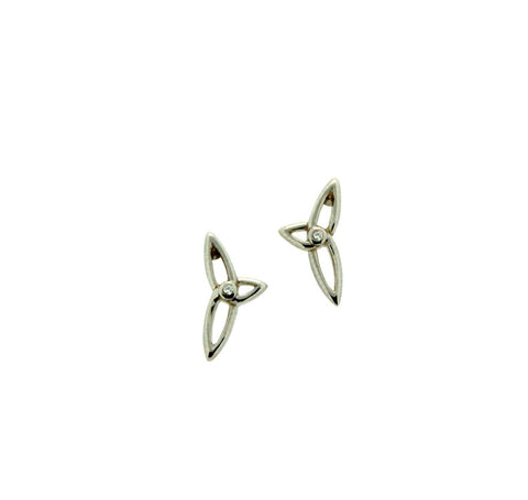 Trinity Post Earrings Asymmetrical Diamond | Keith Jack - Tricia's Gems