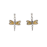 Silver And 10k Yellow Or Rose Gold Dragonfly Post Earrings | Keith Jack - Tricia's Gems