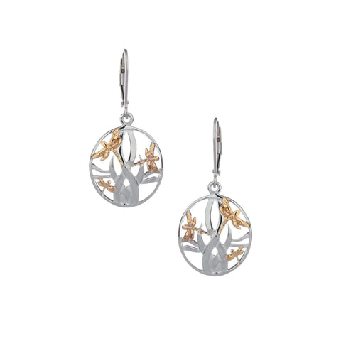 Silver And 10k Gold Dragonfly In Reeds Earrings | Keith Jack - Tricia's Gems