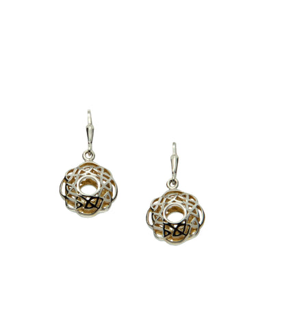 Window to the Soul Scalloped Leverback Earrings, Sterling Silver+22kGilded | Keith Jack - Tricia's Gems