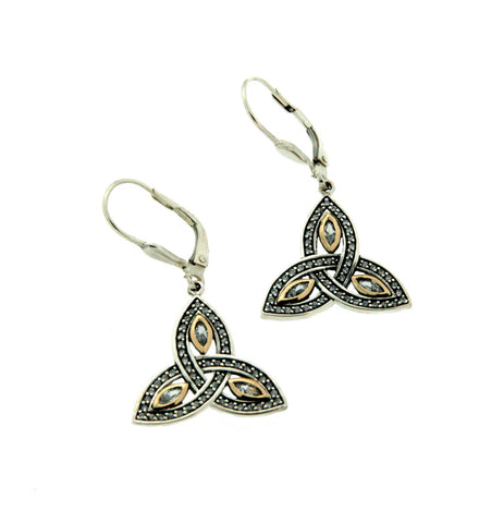 Trinity Knot Marquis CZ Leverback Earrings | Keith Jack - Tricia's Gems