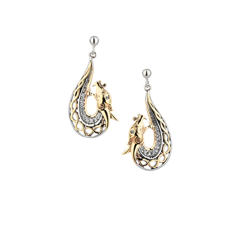 Silver And 10k Gold Dragon Post Earrings  | Keith Jack - Tricia's Gems