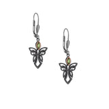 Darkened Silver And 10k Rose Gold Guardian Angel Earrings | Keith Jack - Tricia's Gems