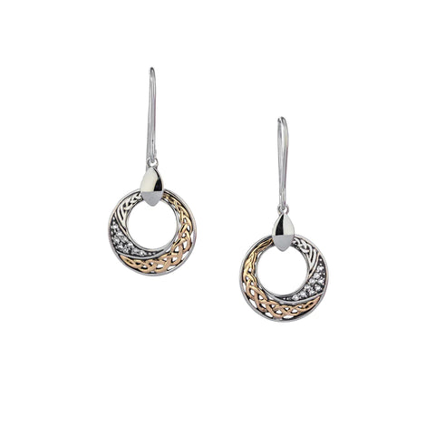Silver And 10k Gold Comet Earrings White Topaz | Keith Jack - Tricia's Gems