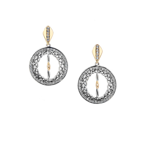 Woven Round Gateway Small Post Earrings-S/sil + 10k CZ | Keith Jack - Tricia's Gems