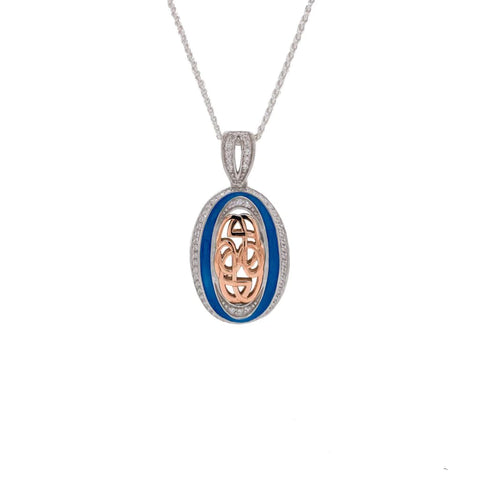Silver And 10k Rose Gold Path Of Life Enamel Pendant Small by Keith Jack - Tricia's Gems