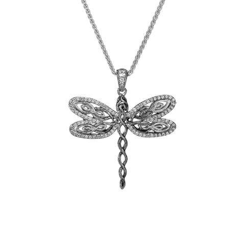 Silver Dragonfly Pendant- Zirconia | Keith Jack - Tricia's Gems