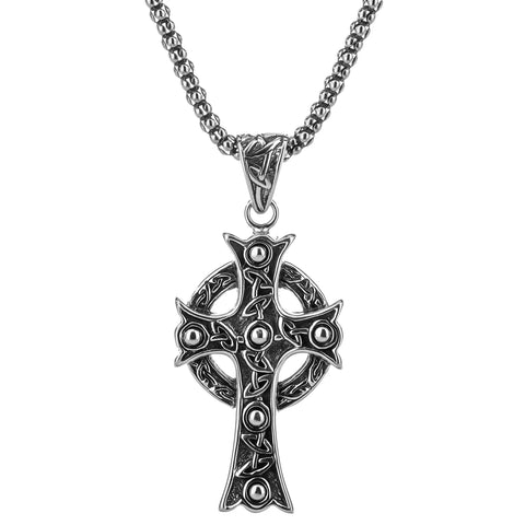 Silver Celtic Cross Pendant Large | Keith Jack - Tricia's Gems