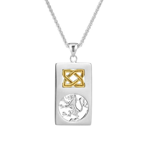 Silver And 10k Gold Lion Rampant Rectangle Pendants | Keith Jack - Tricia's Gems