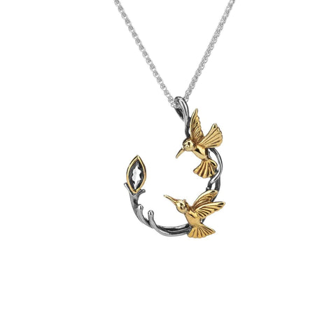 Silver And 10k Gold Double Hummingbird Pendant | Keith Jack - Tricia's Gems