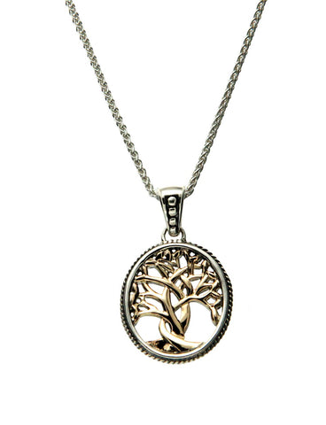 Tree of Life Pendant Small,  SS+10k Gold - Tricia's Gems