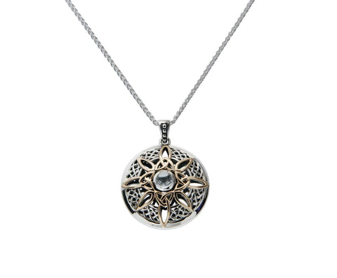 Norse Forge Compass Pendant with 6mm White Topaz Cab | Keith Jack - Tricia's Gems