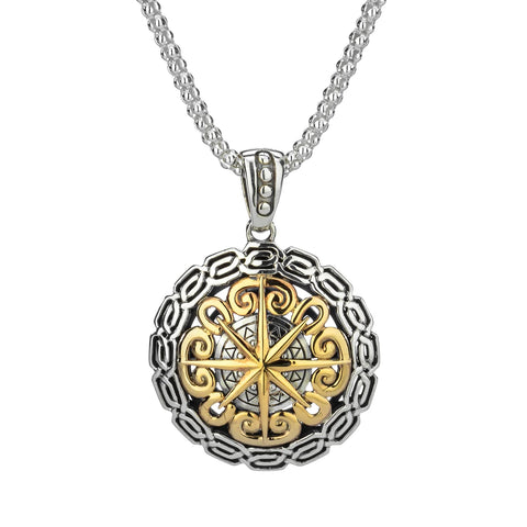 Silver And 10k Gold Compass Pendant | Keith Jack - Tricia's Gems