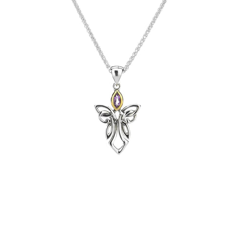 Silver And 10k Gold Guardian Angel Pendant | Keith Jack - Tricia's Gems