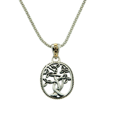 Tree of Life Pendant, Small, SS+18k Gold - Tricia's Gems