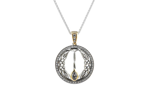 Woven Round Gateway Small Pendant -S/sil + 10k CZ | Keith Jack - Tricia's Gems