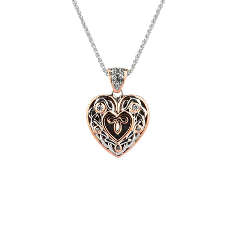 Silver And 10k Rose Gold Celtic Heart Pendant | Keith Jack - Tricia's Gems