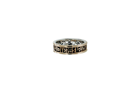 S/sil + 10k Oxidized Viking Rune  Ring "Love conquers all; let us too yield to love." - Tricia's Gems