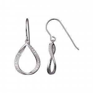Silver Oval Ribbon Earrings - Tricia's Gems