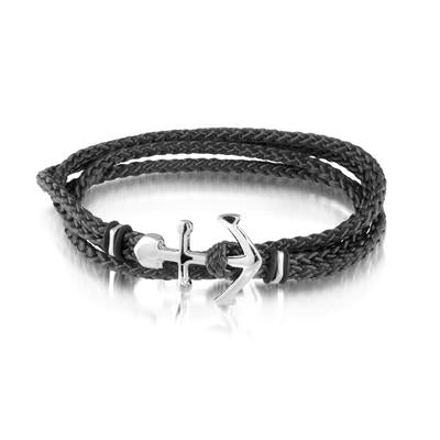 Anchor Clasp Black Cord Bracelet - Tricia's Gems