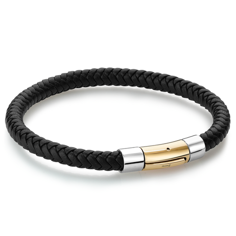 Osu Leather Bracelet | Italgem Steel - Tricia's Gems