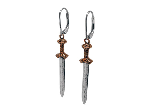 Viking Sword Drop Earrings Norse Forge Collection | Petrichor By Keith Jack - Tricia's Gems