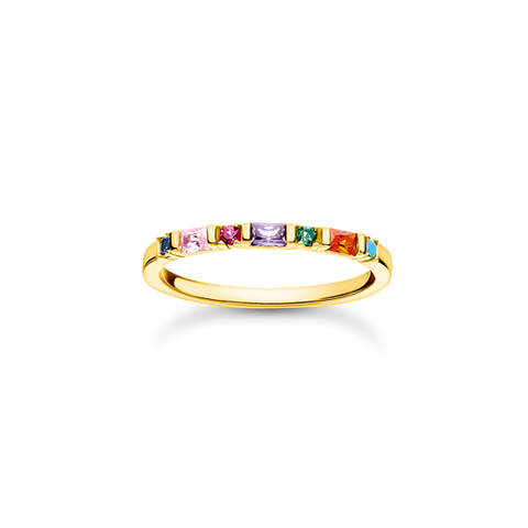 Baguette Ring Silver or Gold Multi Coloured | Thomas Sabo - Tricia's Gems