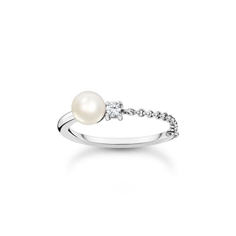 Pearl Ring With White Stone Silver | Thomas Sabo - Tricia's Gems