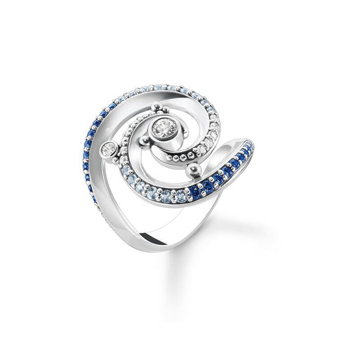 Ring Wave With Blue Stones | Thomas Sabo - Tricia's Gems