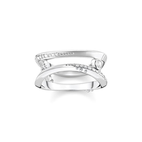 Ring Wave With White Stones | Thomas Sabo - Tricia's Gems