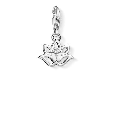 Thomas Sabo lotus flower charm in 925 sterling silver with lobster clasp