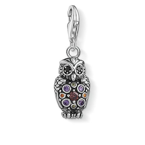 Thomas Sabo Sparkling Owl Charm in Sterling Silver | Tricia’s Gems