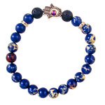 Hamsa Bracelet - Blue Imperial Jasper - Tricia's Gems
